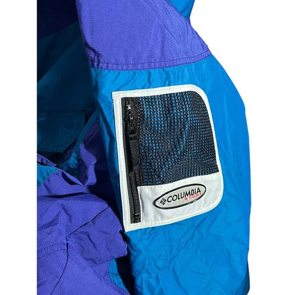 Vtg Columbia Pullover Anorak Jacket Women’s XL Blue/Purple Colorblock Y2K - Picture 2 of 12